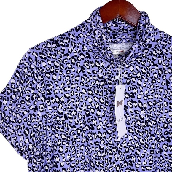 TYLER BOE NWT Cheetah Print Turtleneck Top Size Large in Thistle Purple - Picture 10 of 14